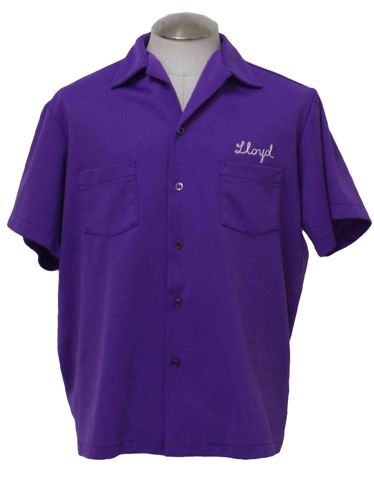 1960's Bowling Shirt: 60s -California Bowling Shirt Co.- Mens purple ...