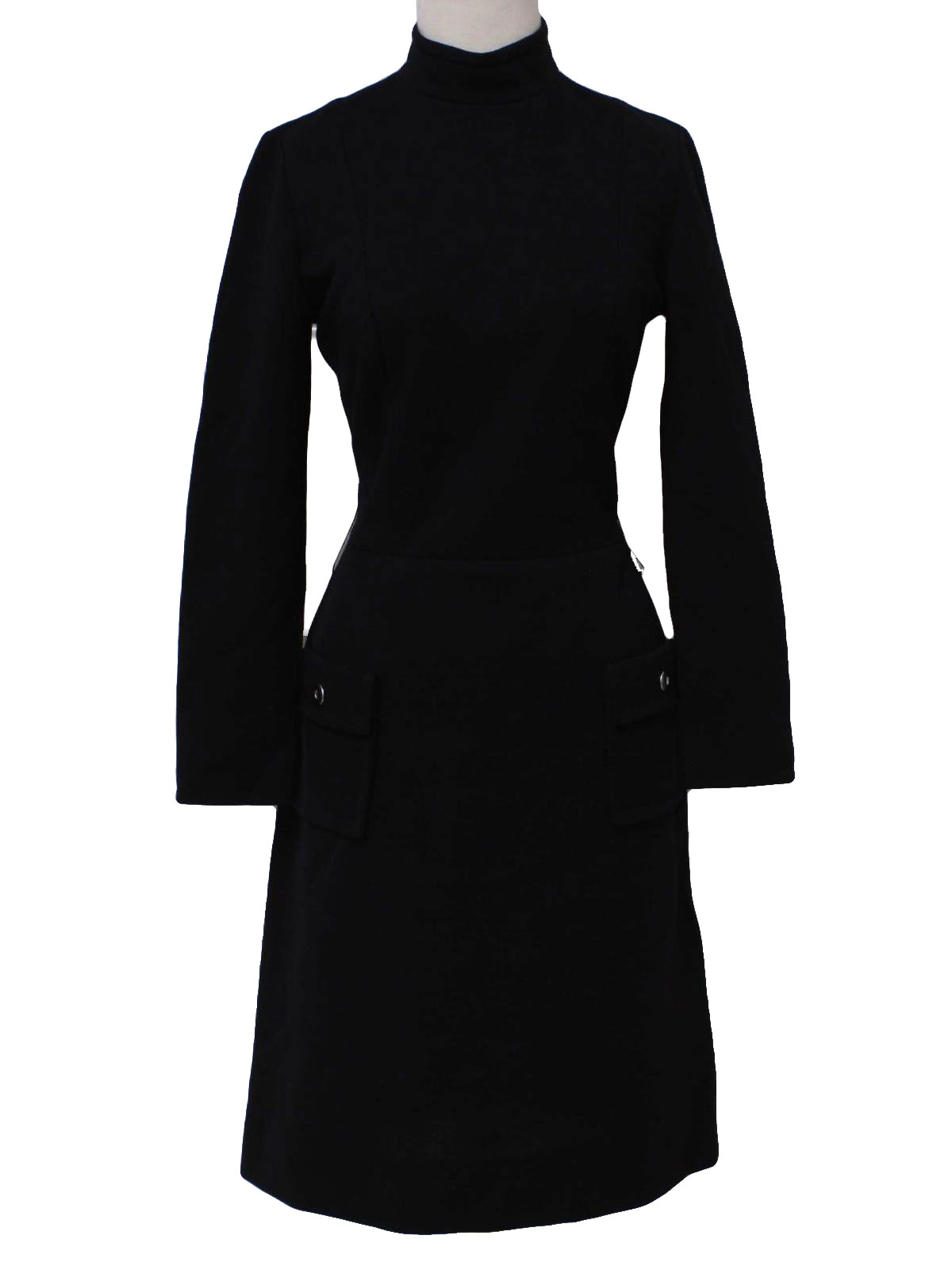 1970s Butte Knit Dress: 70s -Butte Knit- Womens little black background ...