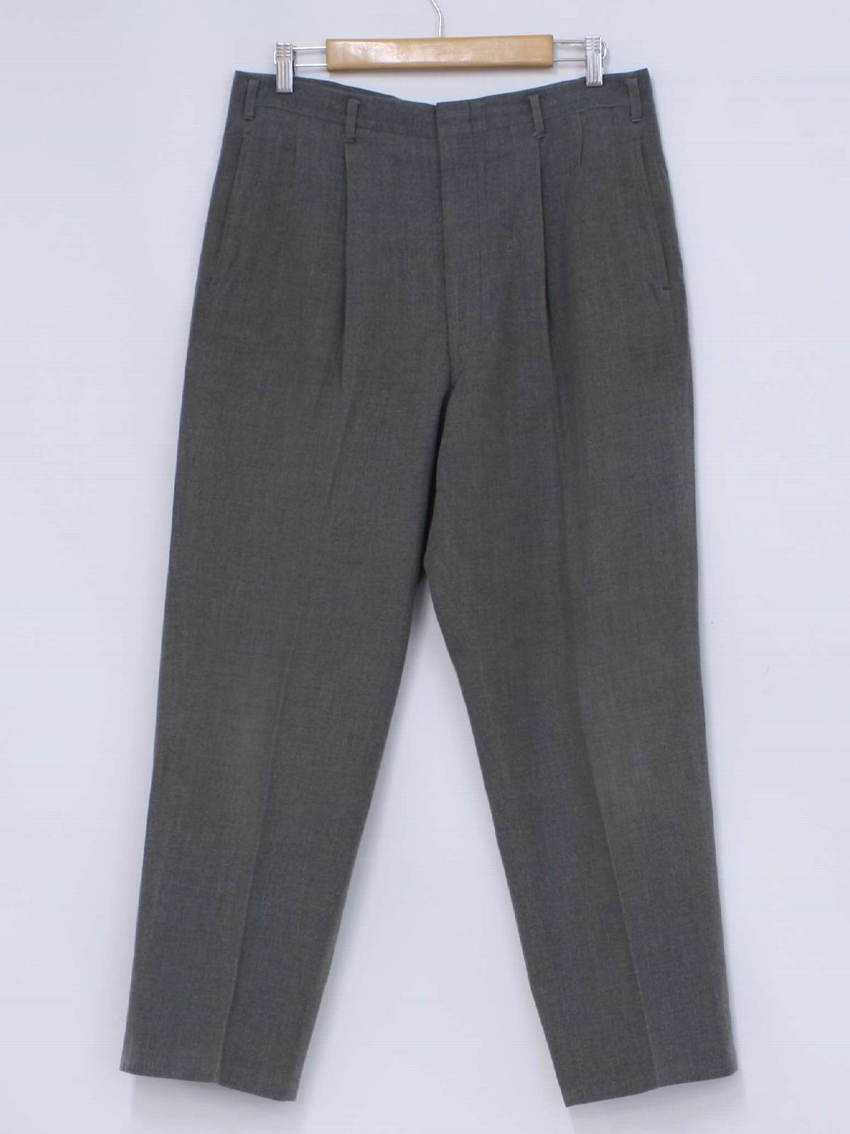 Vintage 1950's Pants: 50s -Haggar Slacks- Mens gray heather acrylic ...