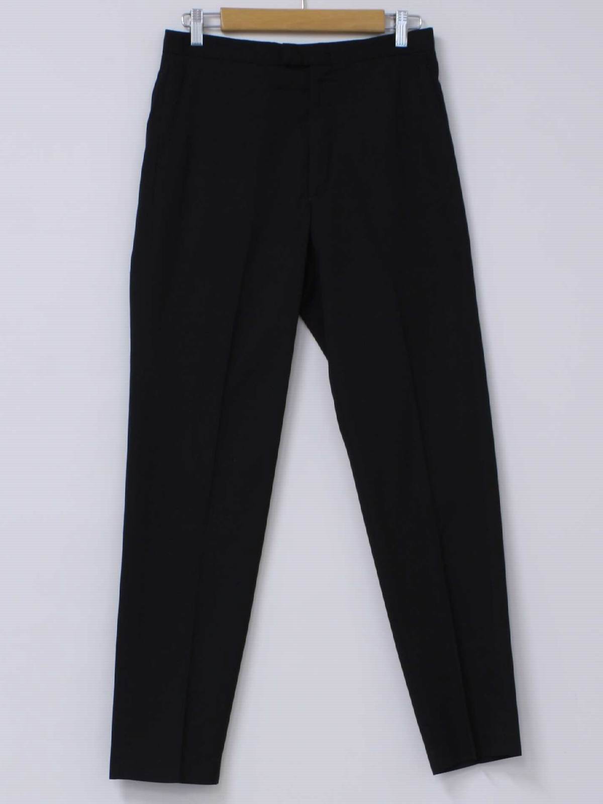 Retro 1960's Pants: Early 60s -No Label- Mens black cotton acrylic ...