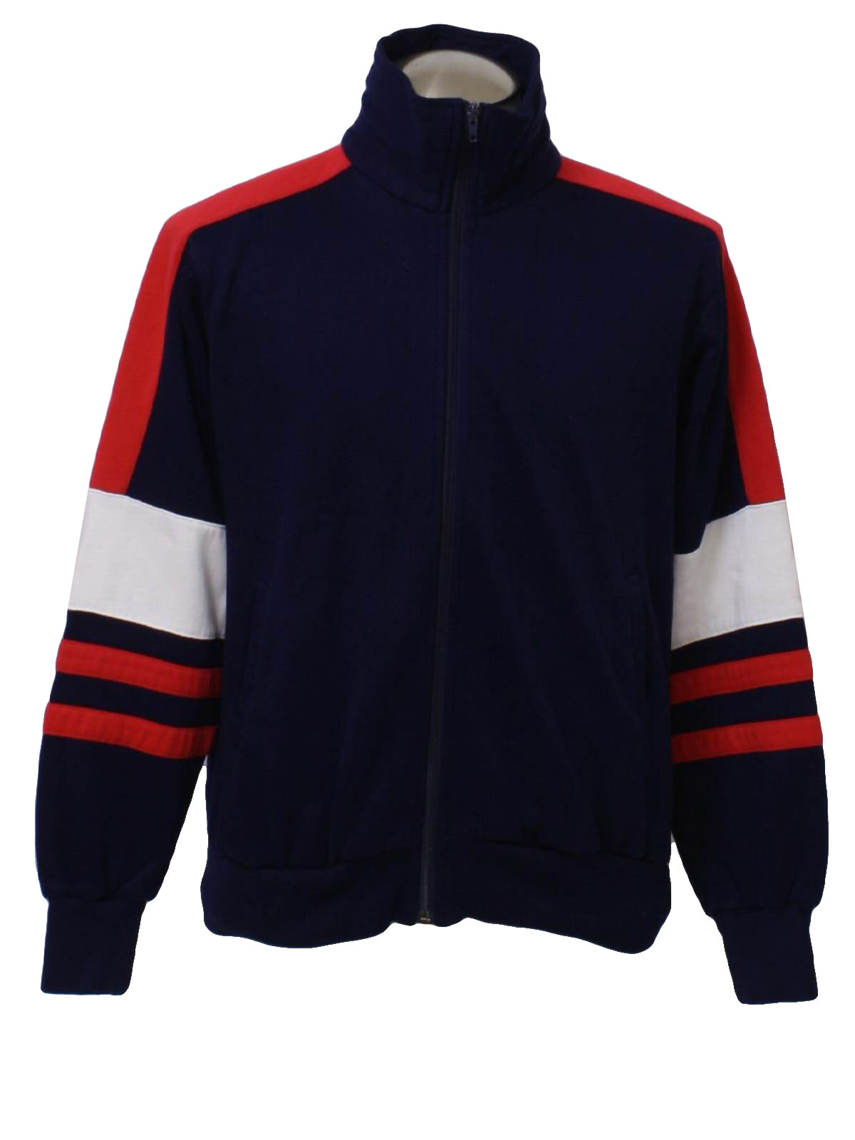 80s Jacket (Sportswear): 80s -Sportswear- Mens navy blue, red and white ...