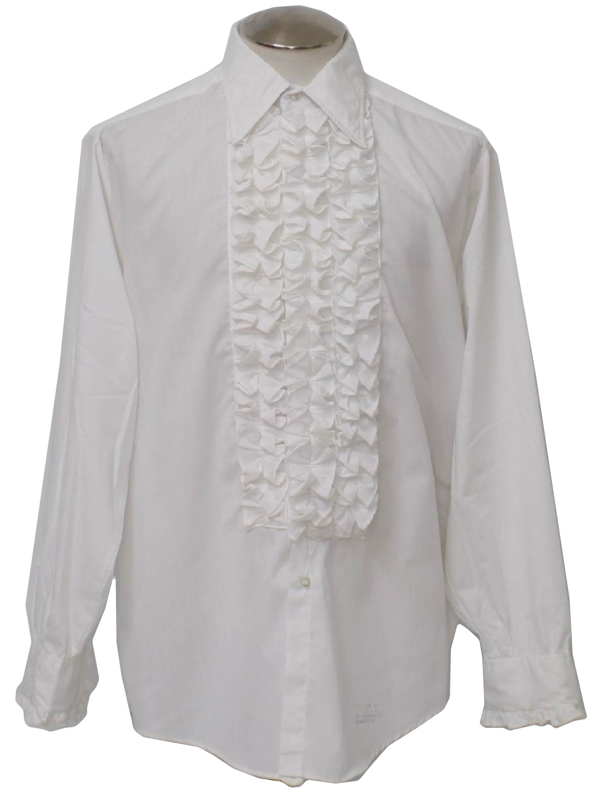 1970's Shirt (Delton): 70s -Delton- Mens white background polyester and ...