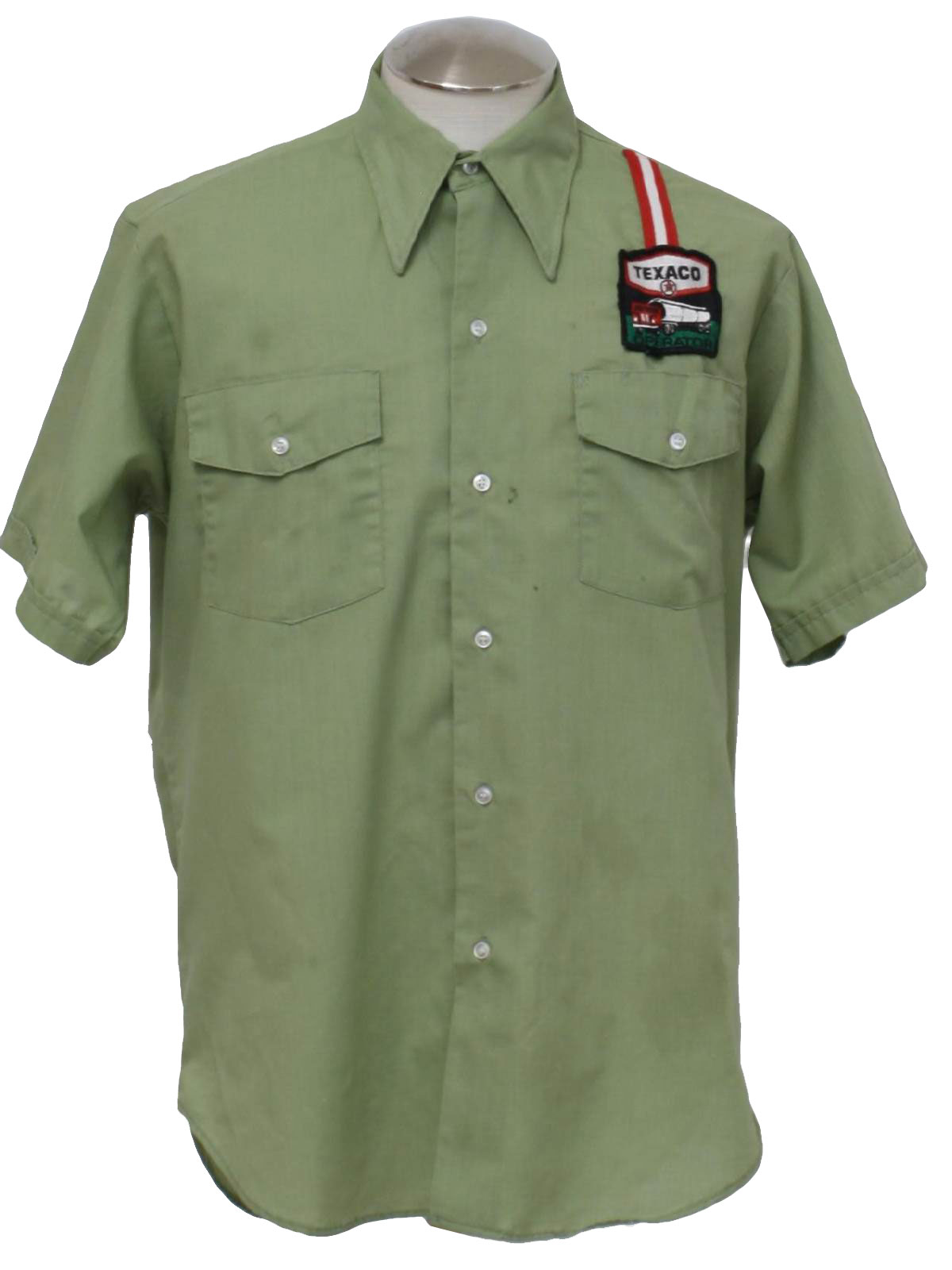 Vintage 1970's Shirt: 70s -Lion Uniform- Mens green, shortsleeve ...