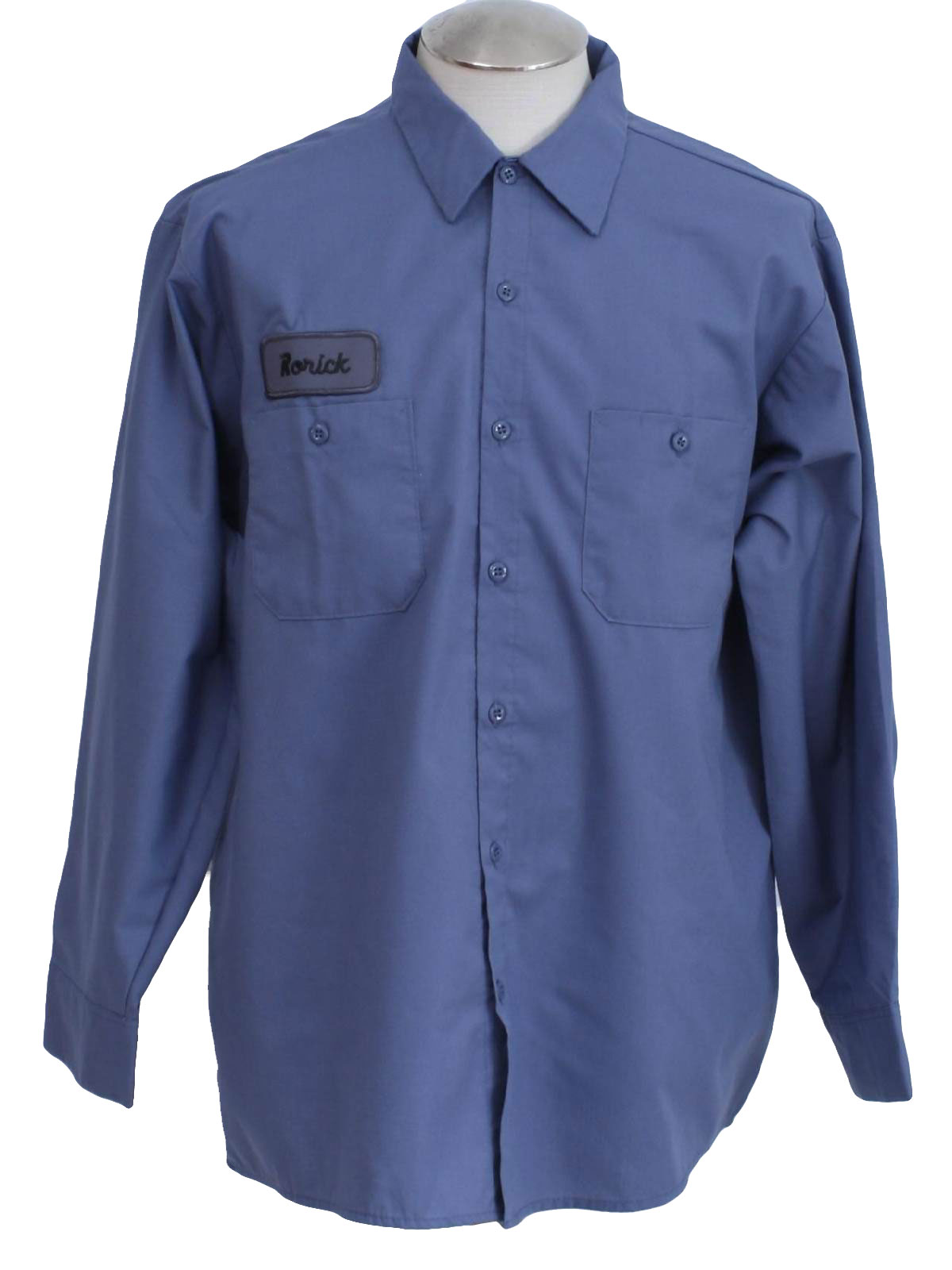 Cintas 1990s Vintage Shirt: 90s -Cintas- Mens slate blue, longsleeve ...