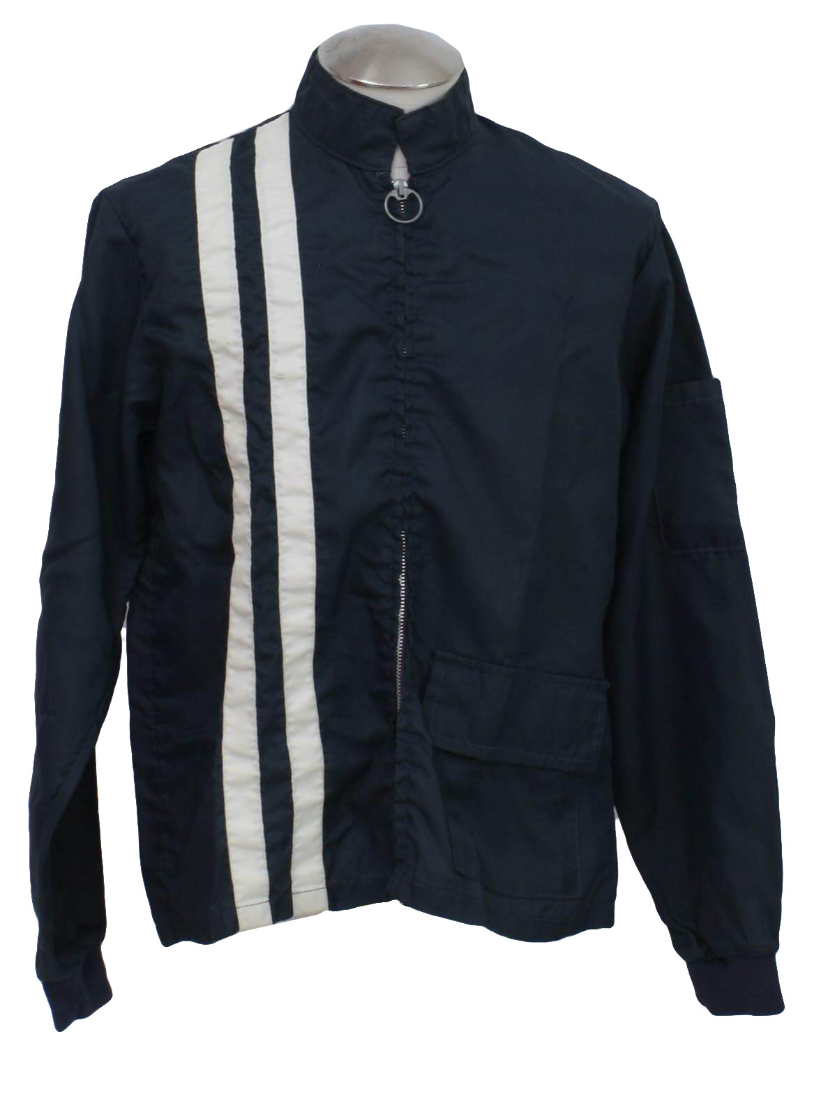 Vintage 60s Jacket: 60s -Unreadable label- Mens blue-black and white ...