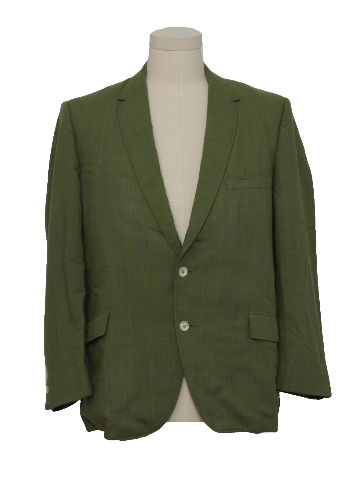 1960's Retro Jacket: 60s -Stanley Blacker- Mens light olive green wool ...
