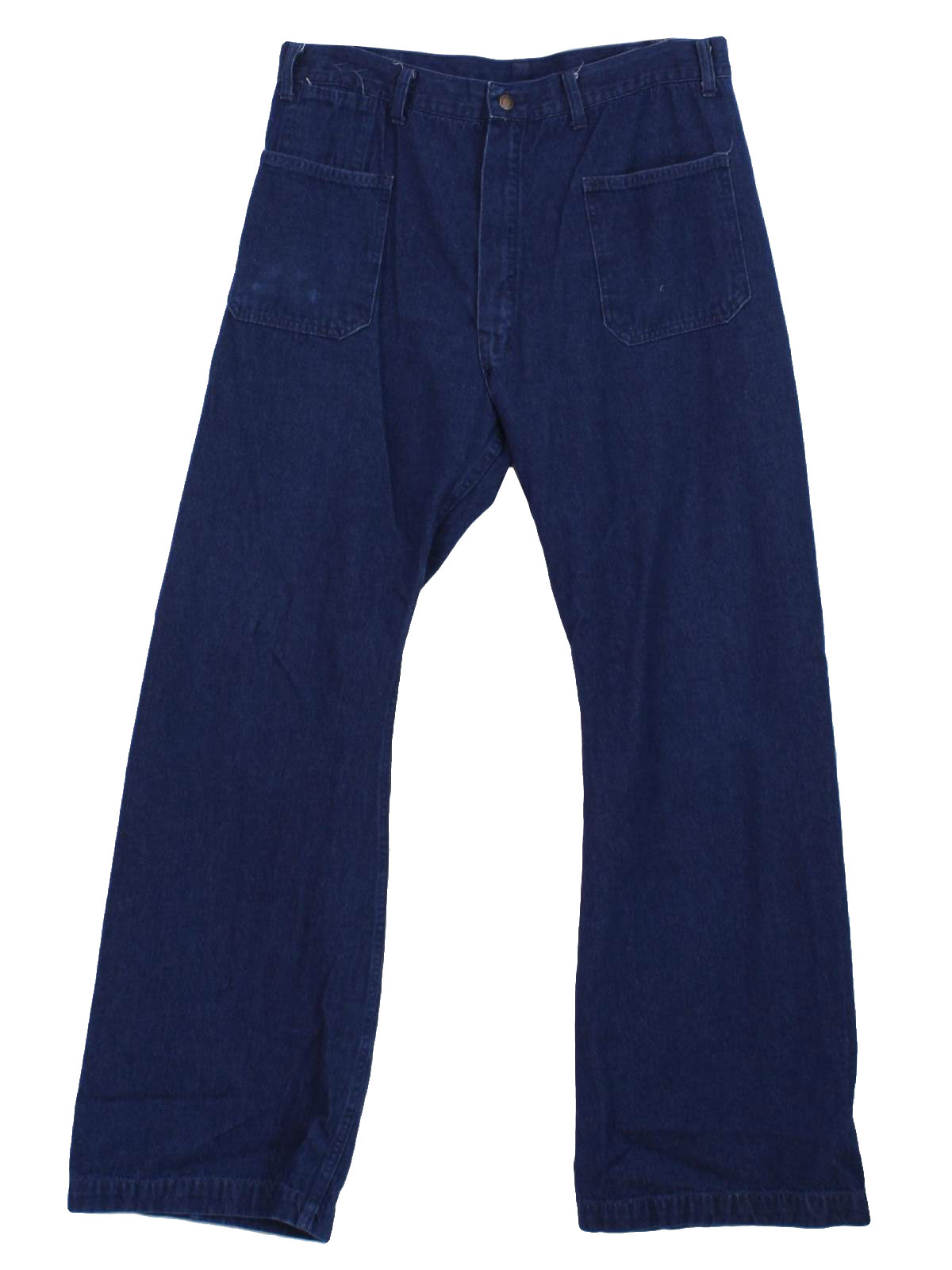 1970's Retro Bellbottom Pants: 70s -No Label- Mens dark blue cotton ...
