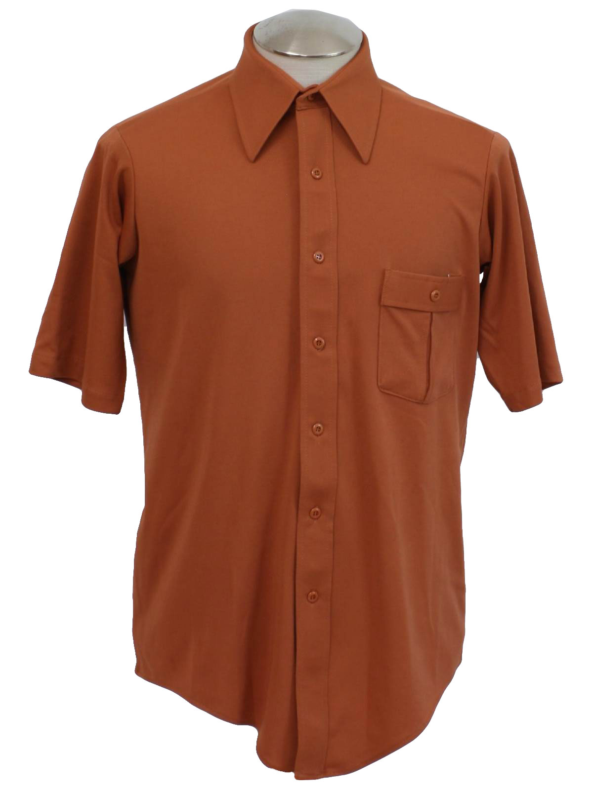 1970's Vintage JC Penney Disco Shirt: 70s -JC Penney- Mens burnt orange ...