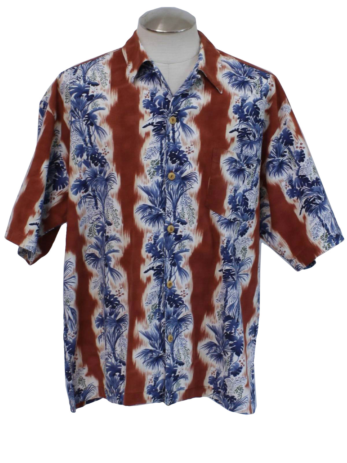 Retro 80's Hawaiian Shirt: 80s -Que- Mens white background, blue, pale ...
