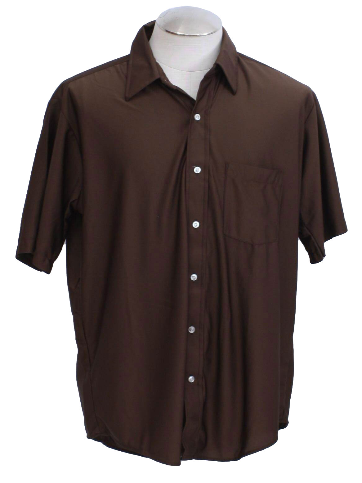 Vintage Qiana Seventies Disco Shirt: 70s -Qiana- Mens shiny brown ...