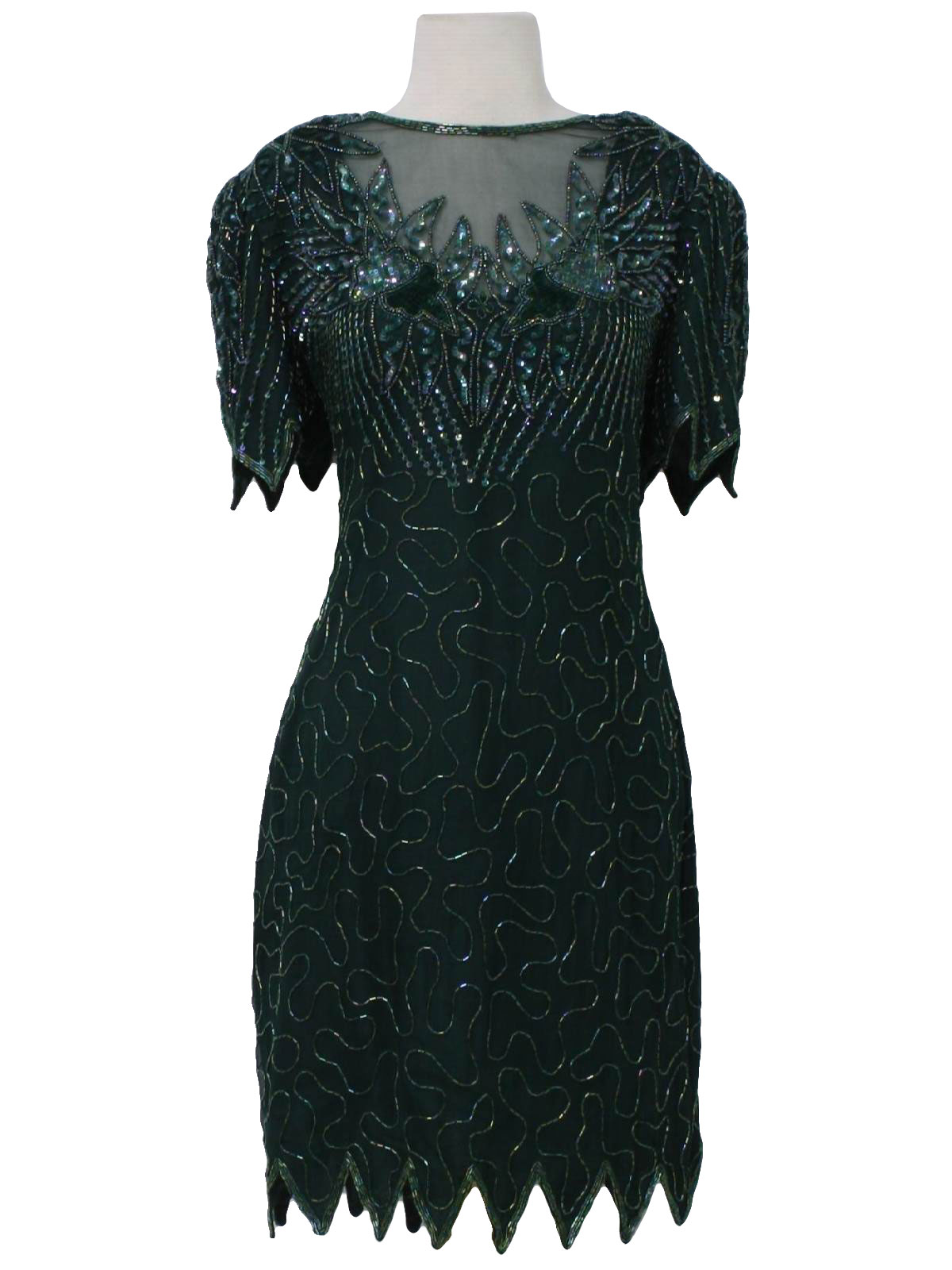 Retro Eighties Cocktail Dress: 80s -Laurence Kazar- Womens dark pine ...