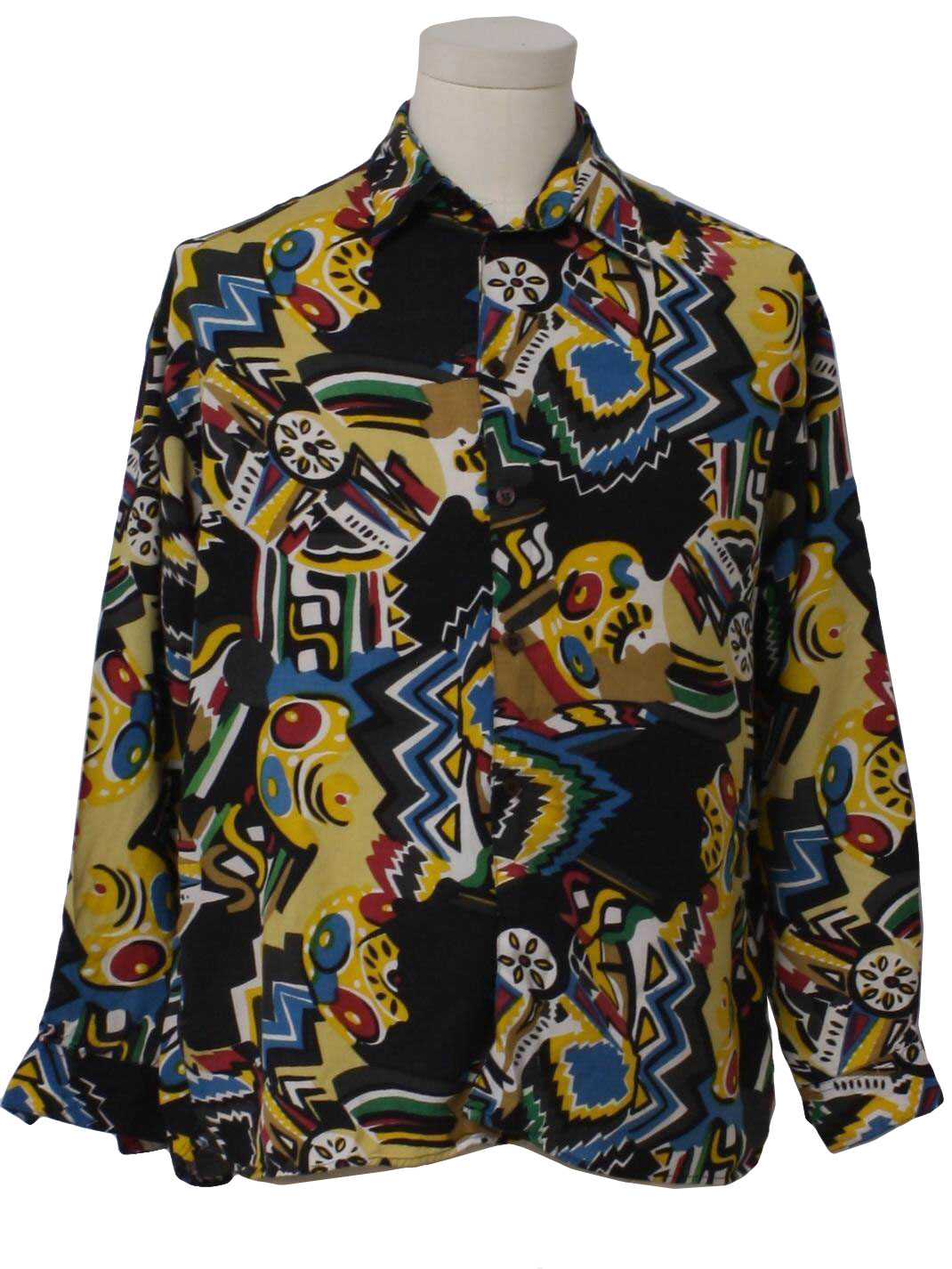 1990's Shirt (Willi Wear): 90s -Willi Wear- Mens black background with ...