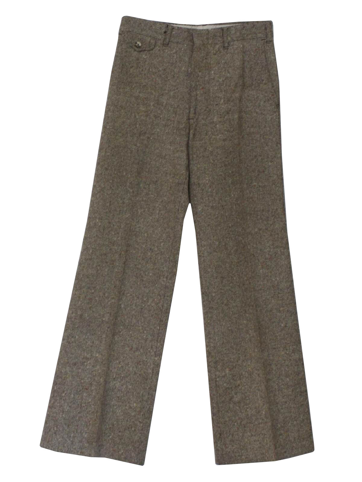 60s Retro Pants: 60s -Care Label- Mens brown, blended wool, tweed pants ...