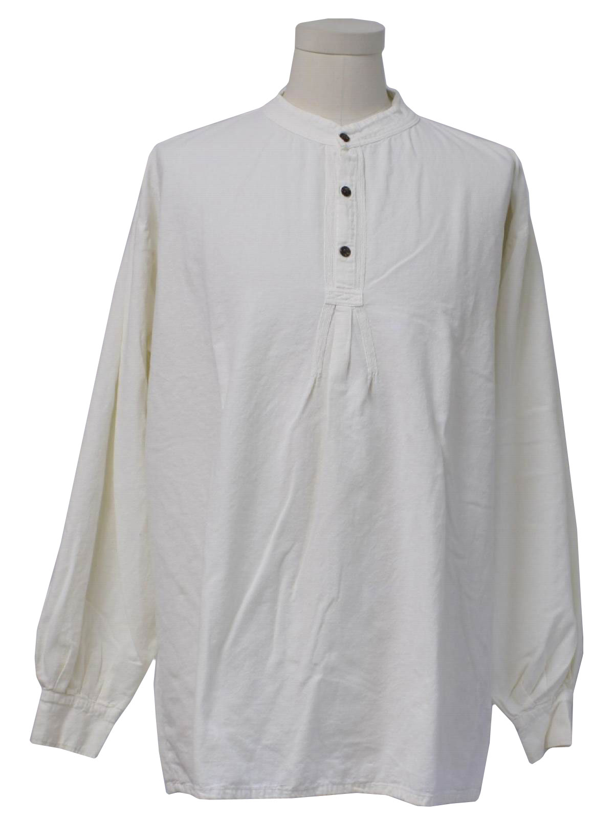 Western Shirt: 90s -El Huarache- Mens Late 1800s style off white cotton ...
