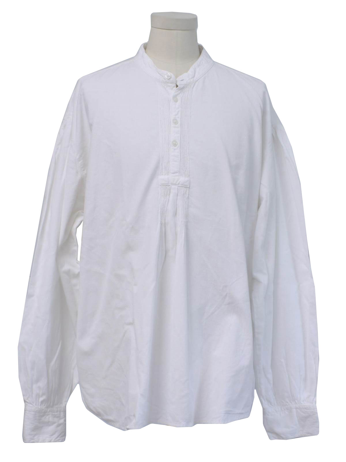 Western Shirt: 90s -Scully- Mens Late 1800s style white cotton long ...