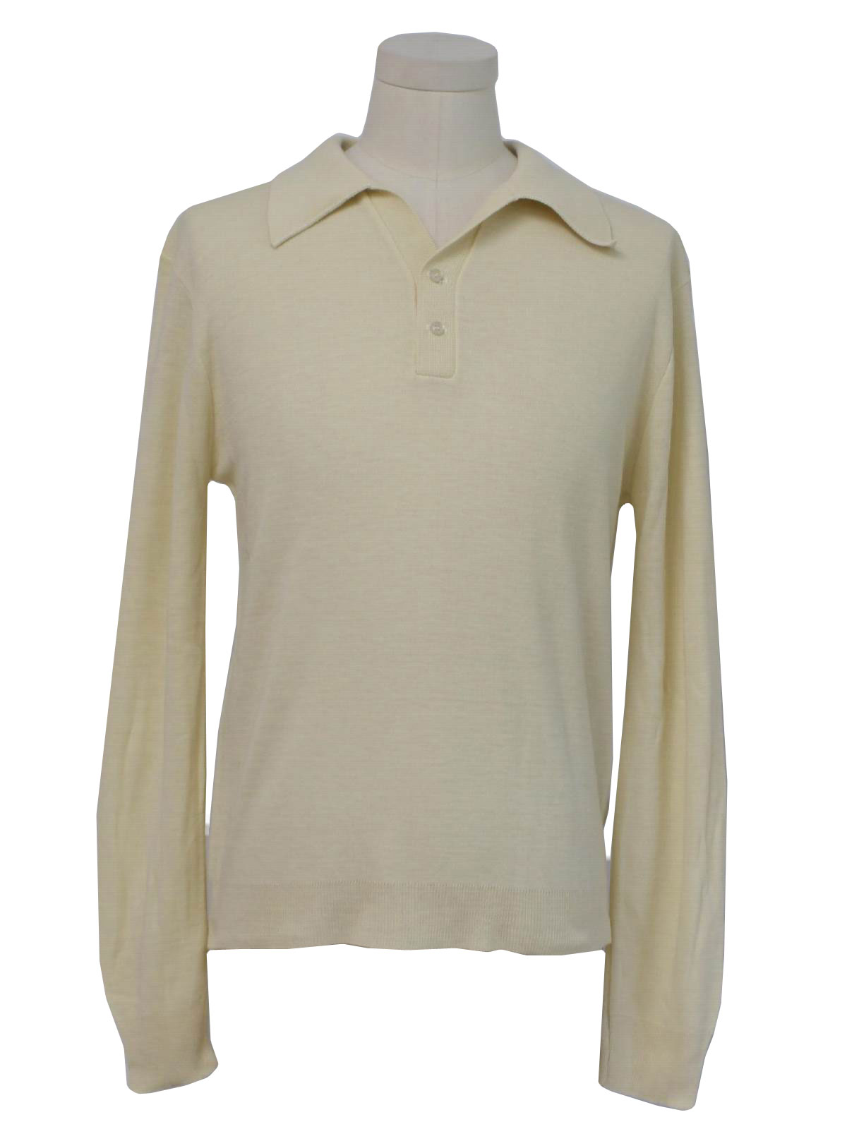 Vintage JC Penney Seventies Knit Shirt: 70s -JC Penney- Mens cream soft ...