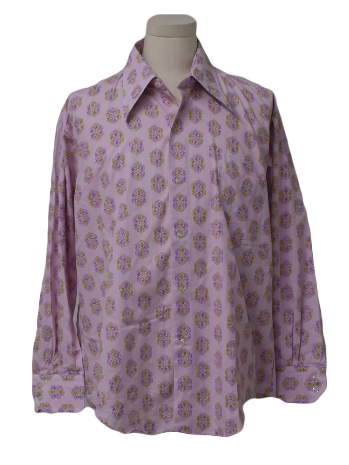 Vintage Kmart 70's Shirt: 70s -Kmart- Mens violet background with ...