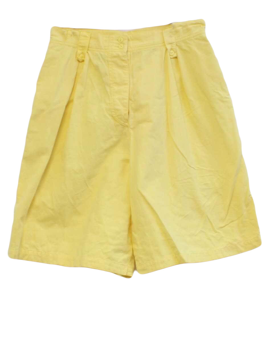 80s Vintage Gotcha Shorts 80s Gotcha Womens lemon yellow cotton