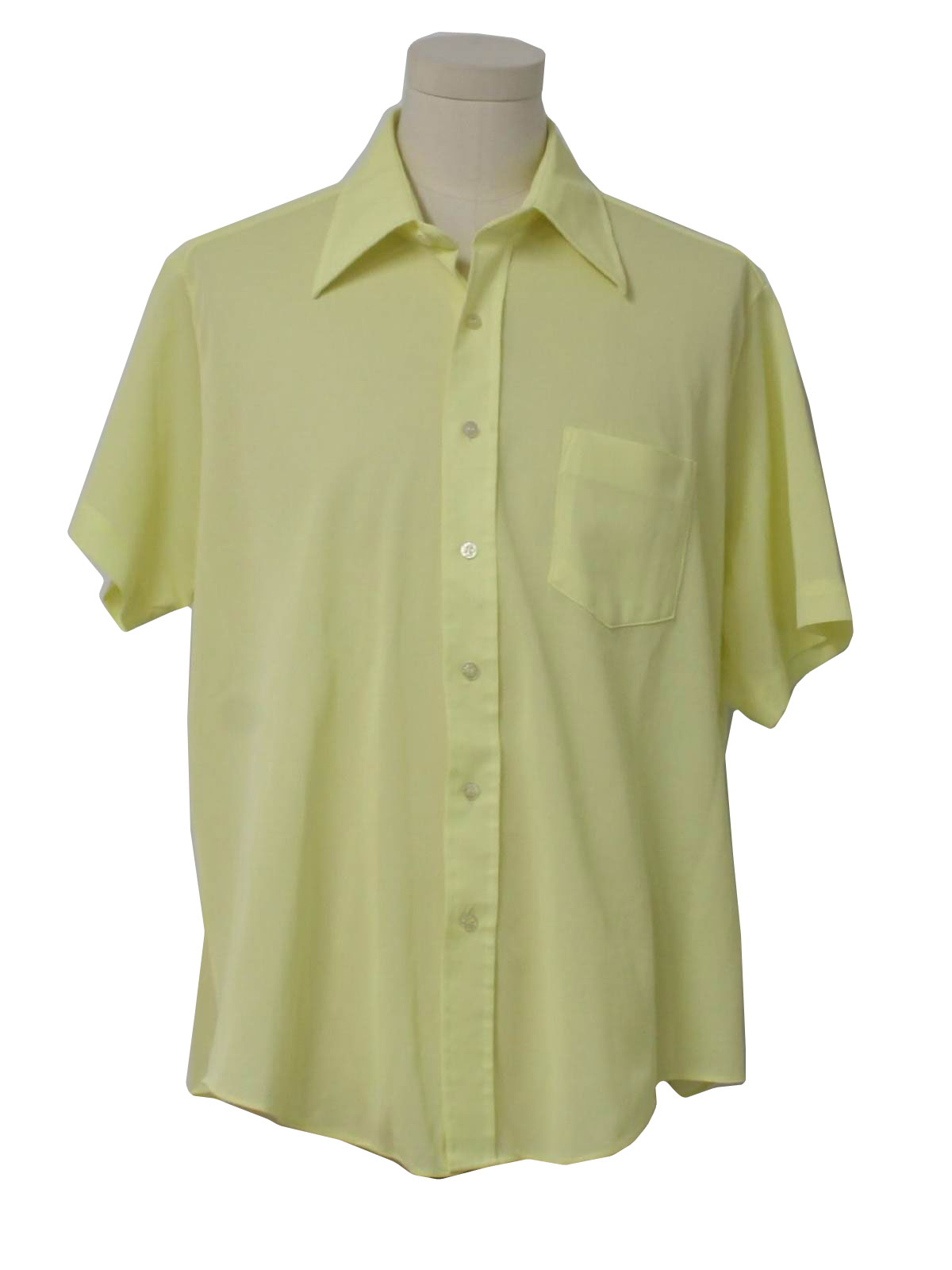 Retro 70's Shirt: 70s -Touch of Class- Mens light lemon yellow sheer ...