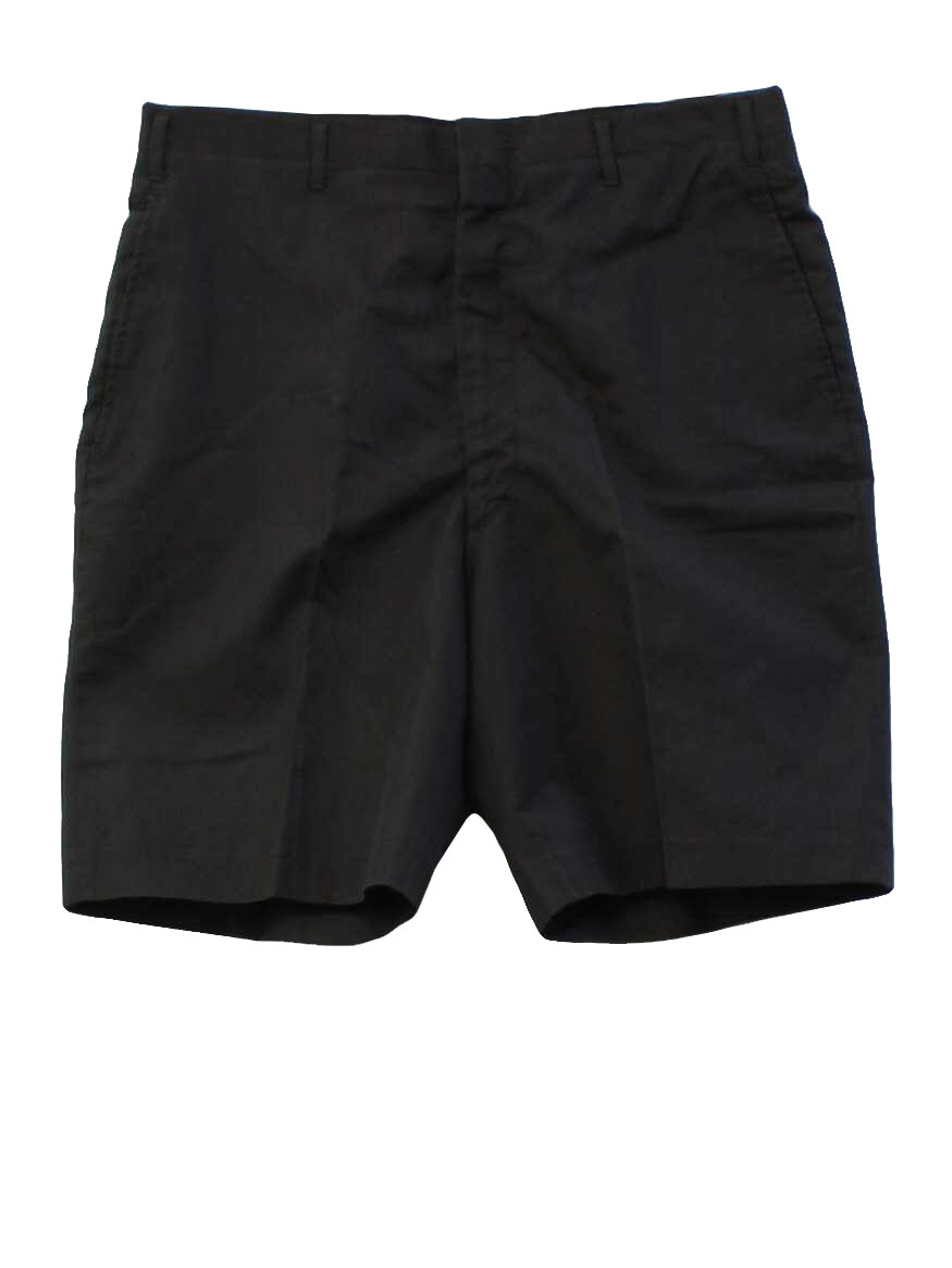 Vintage 1960s Shorts: 60s -No Label- Mens dark brown heather cotton ...