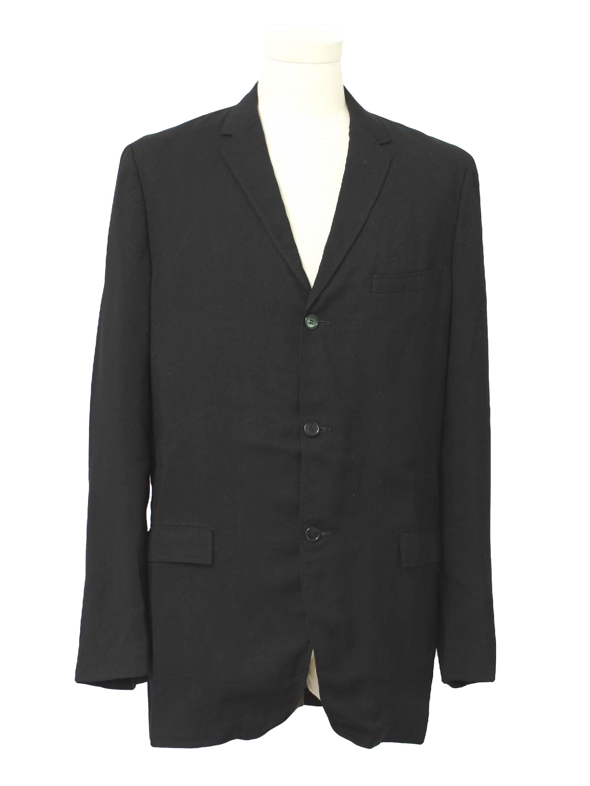 Retro 60's Jacket: 60s -Steins- Mens black striped wool poplin Ivy ...