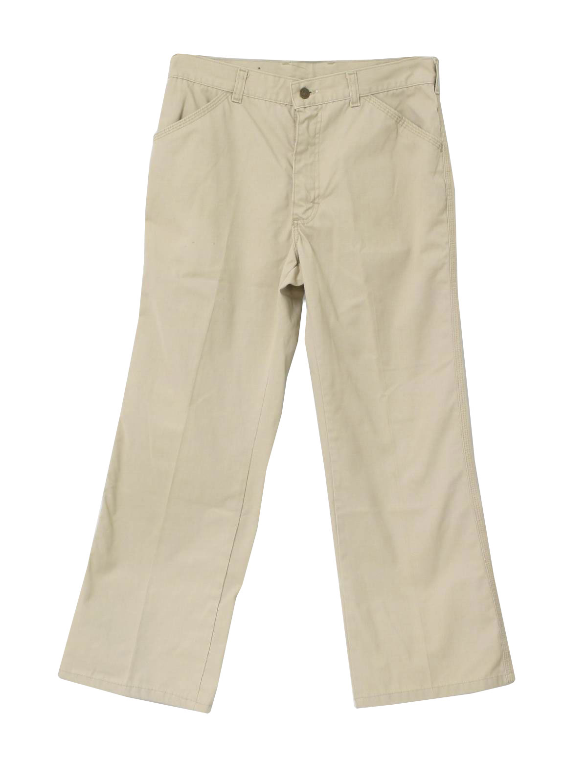 70's Lee Flared Pants / Flares: 70s -Lee- Mens beige cotton poplin ...
