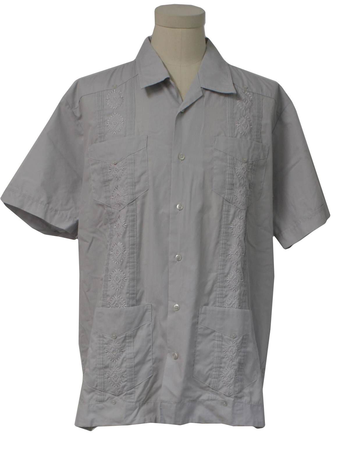 80s Vintage Premier Guayabera Shirt: 80s -Premier- Mens light grey ...