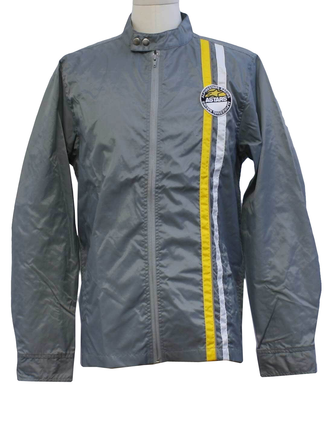 Vintage 1980's Jacket: 80s -Alpinestars- Mens grey, white and yellow ...