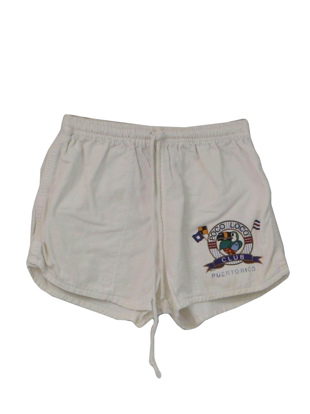 80's Poco Loco Shorts: 80s -Poco Loco- Mens white background cotton ...