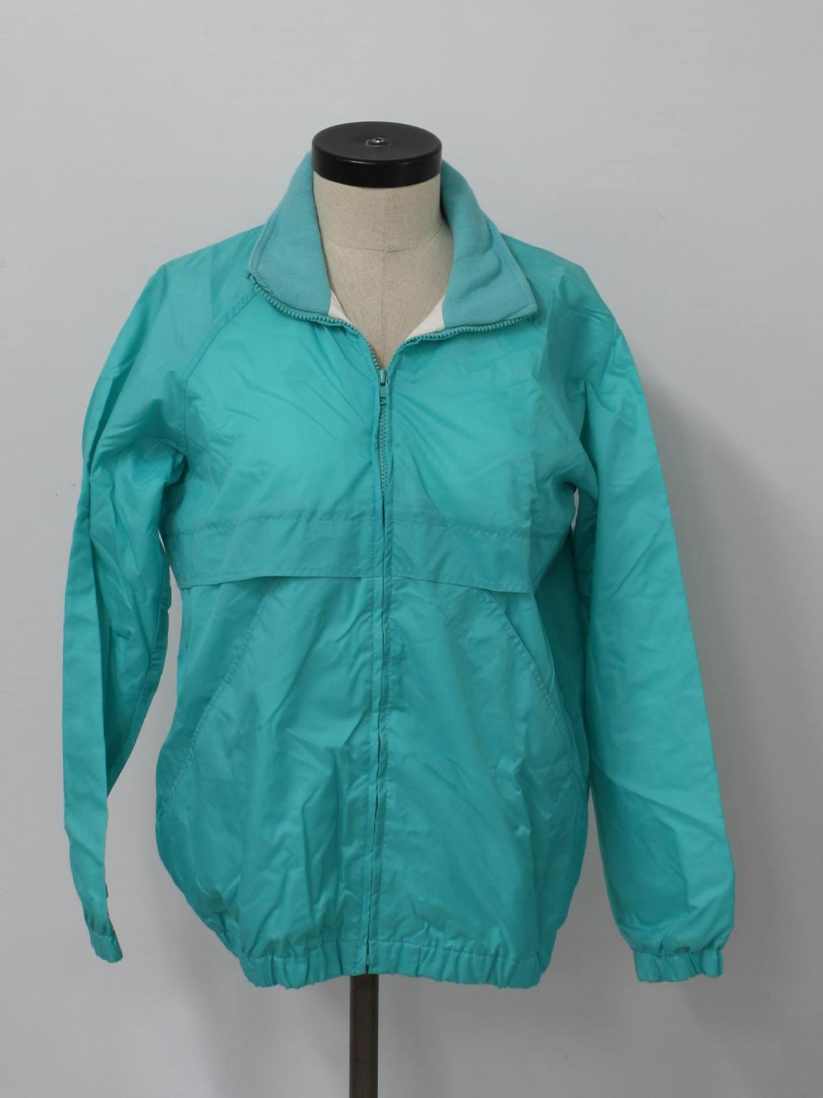 Eighties Vintage Jacket: 80s -Be in the current seen- Womens teal blue ...