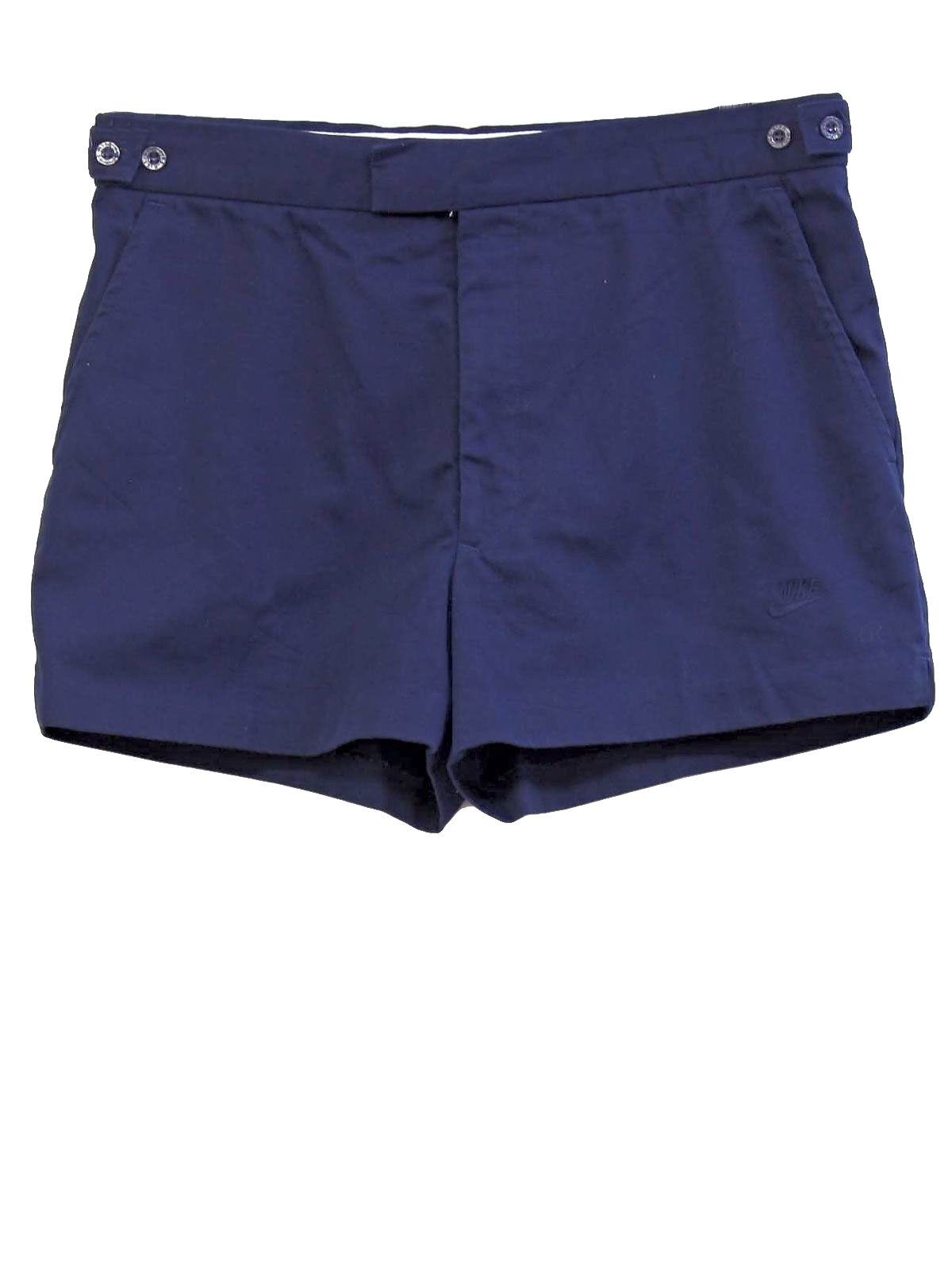 Vintage 1980's Shorts: 80s -Nike- Mens navy blue background cotton ...