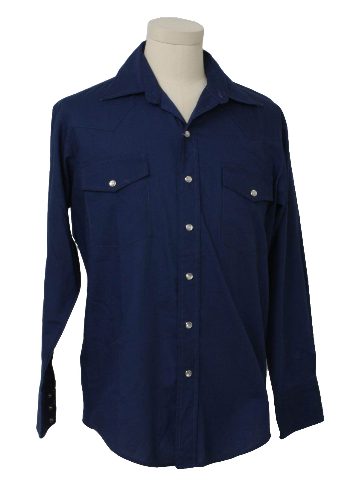 1970's Retro Western Shirt: 70s -Malco Modes- Mens royal blue ...