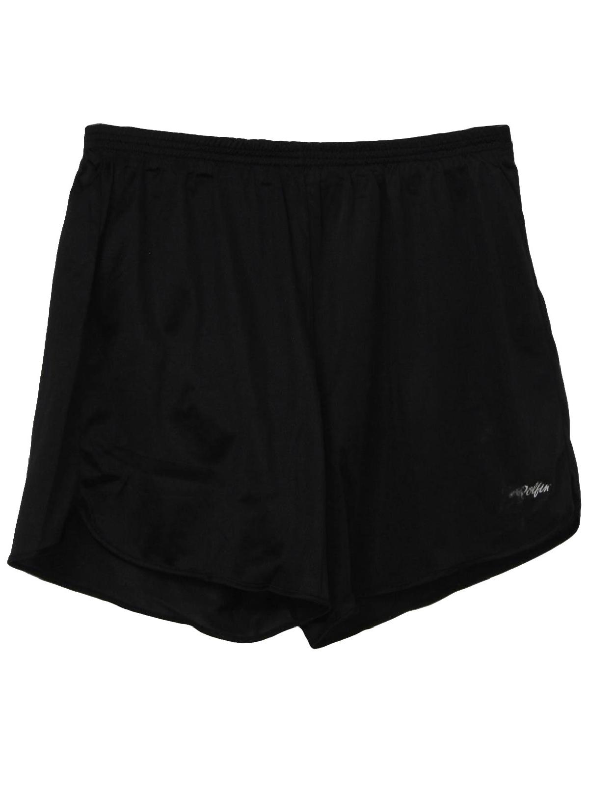 90's Vintage Shorts: 90s -Dolfin- Mens black background shimmery nylon ...