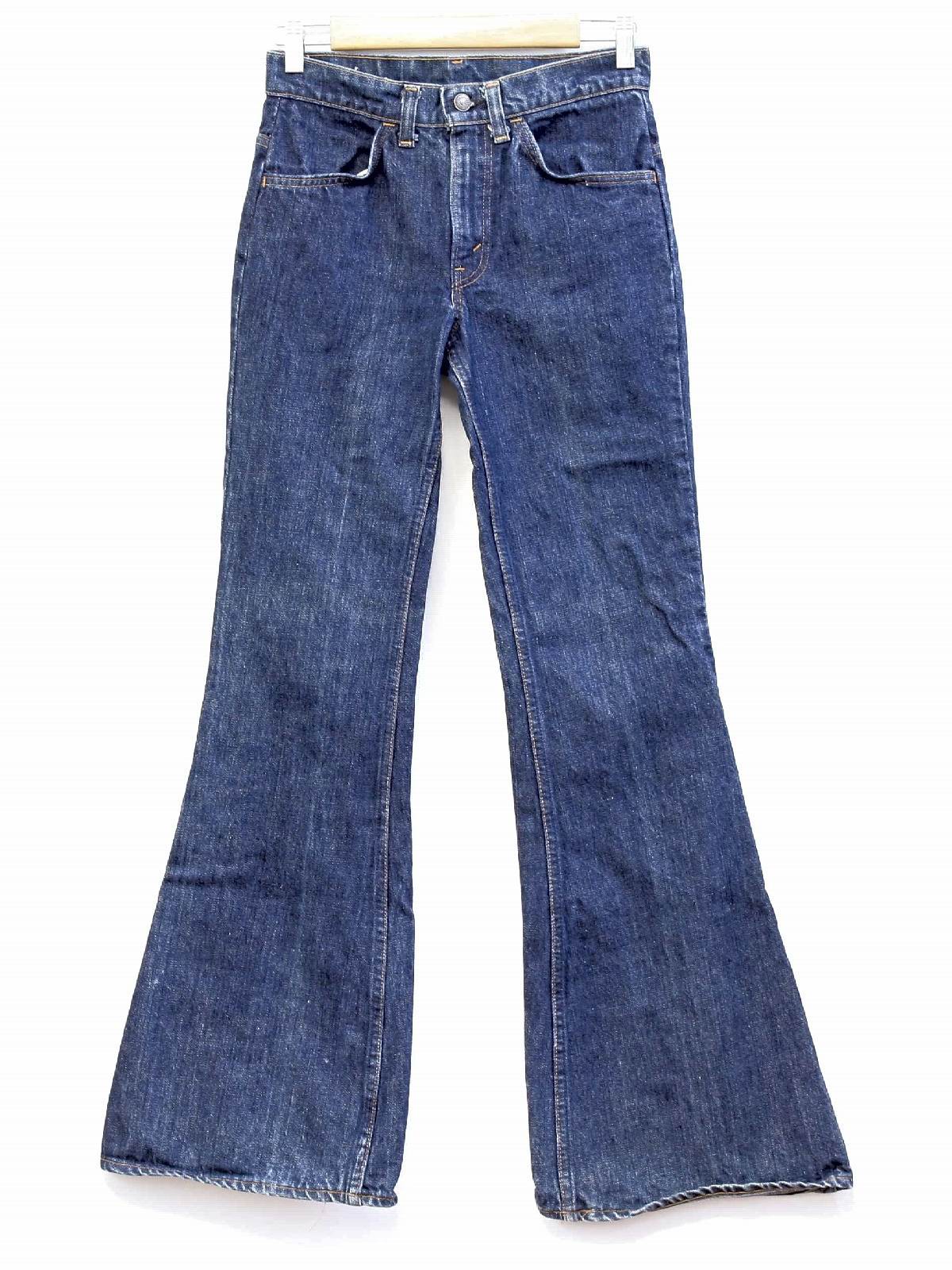 Retro 1970s Bellbottom Pants: 70s -Levis- Mens dark blue background ...