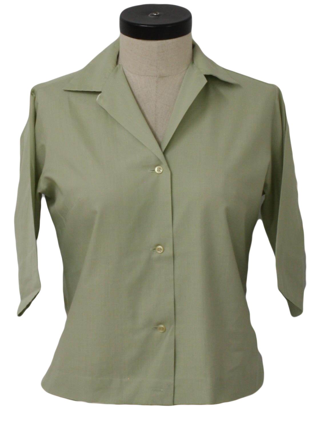 Lady Manhattan 1950s Vintage Shirt: 50s -Lady Manhattan- Womens dusty ...