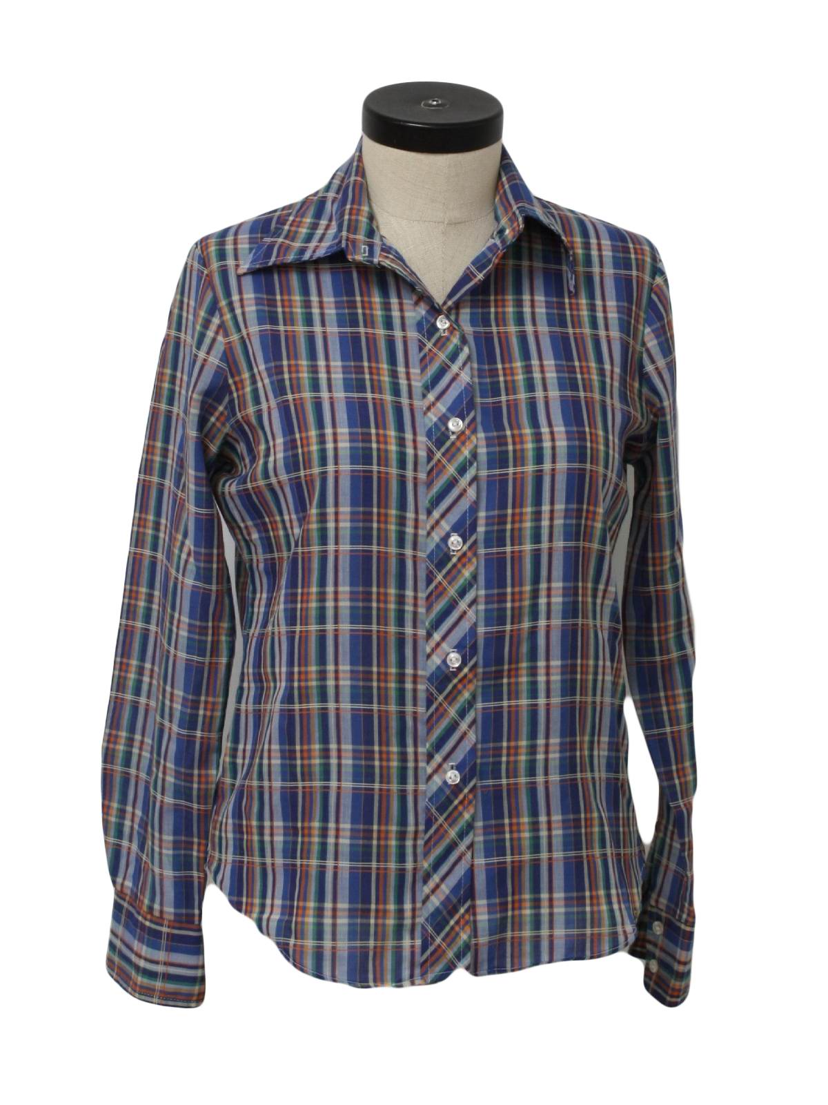 1970's Vintage Shirt Accents Shirt: 70s -Shirt Accents- Womens blue ...