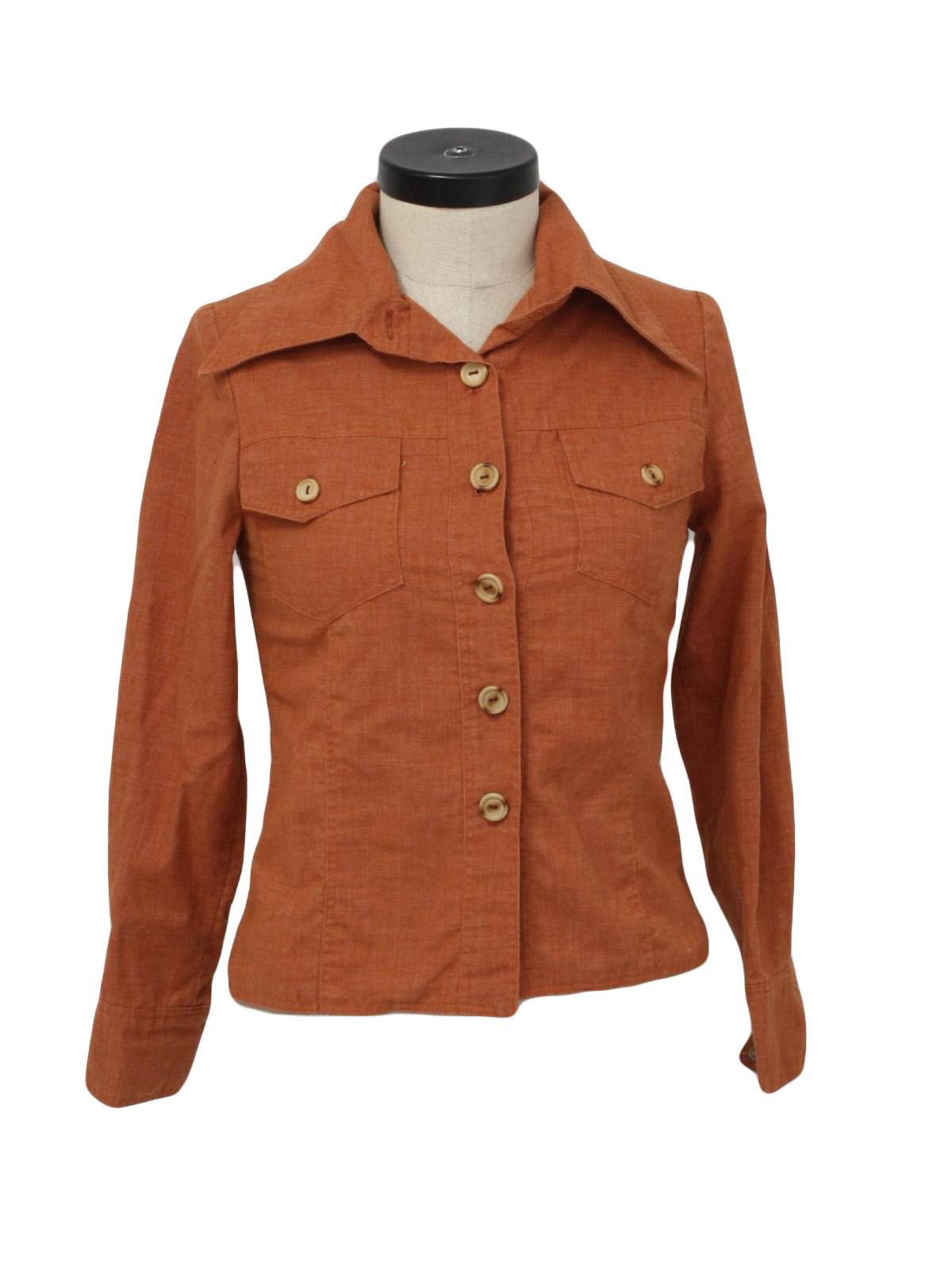 1970s Vintage Jacket: 70s -Missing Label- Petite Womens or Girls rust ...