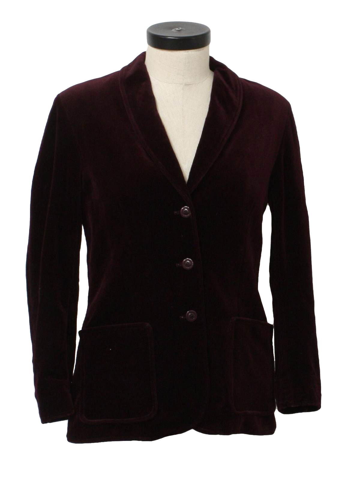 Retro 60s Jacket (Choice) : Late 60s -Choice- Womens wine cotton velvet ...