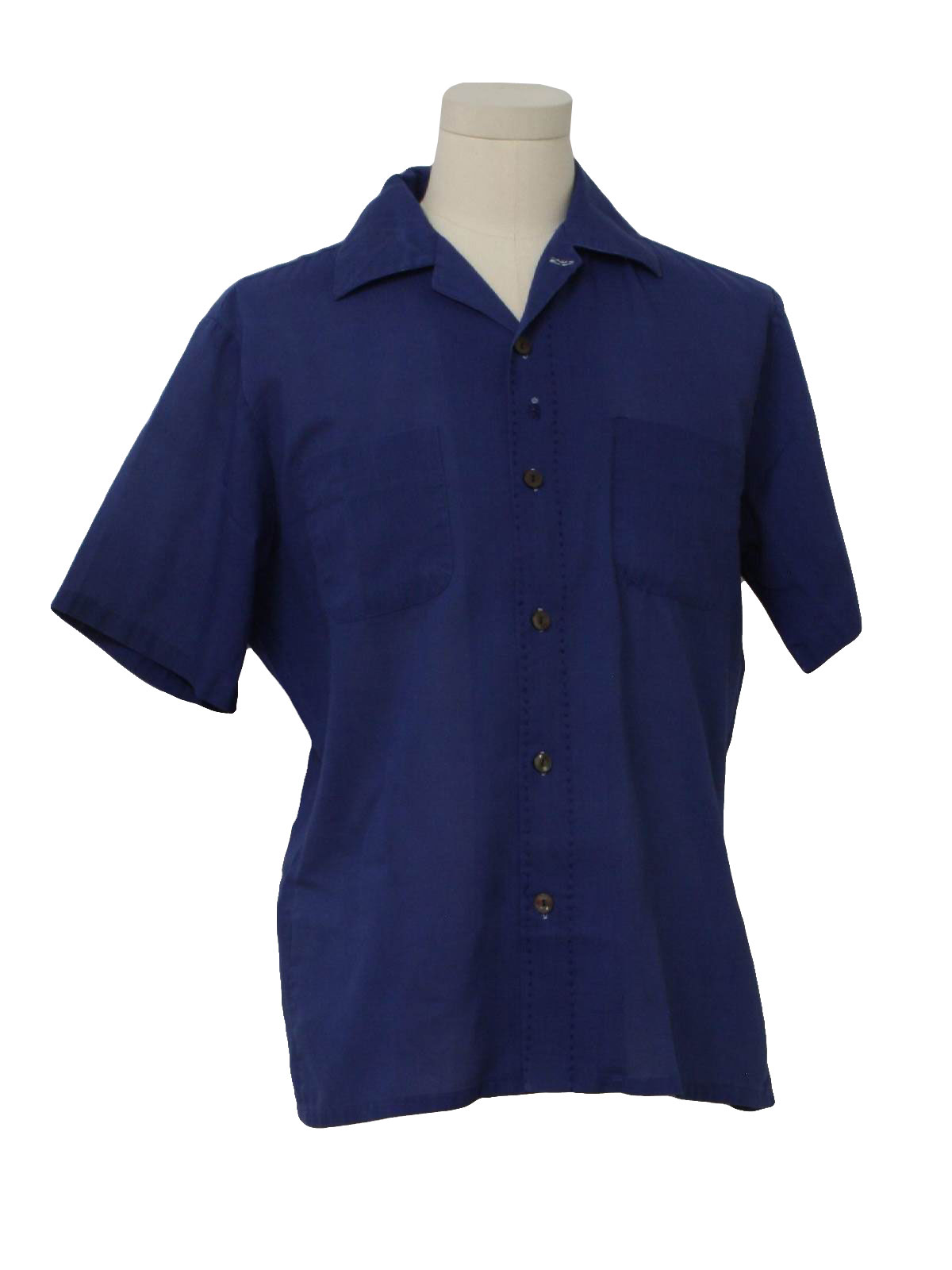 1960's Shirt (Mr California): 60s -Mr California- Mens navy blue ...