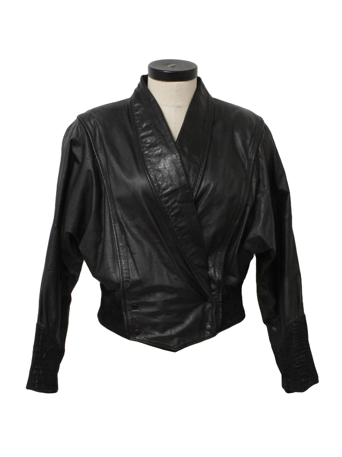 Vintage 80s Leather Jacket: 80s -G111, Made in Korea- Womens black on ...