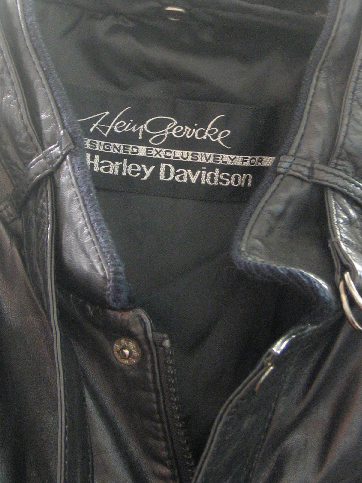 1980 s Retro Leather Jacket 80s Hein Gericke for Harley Davidson Mens black leather zip front totally 80s light weight zip front biker style jacket with belt banded thin rounded collar five front