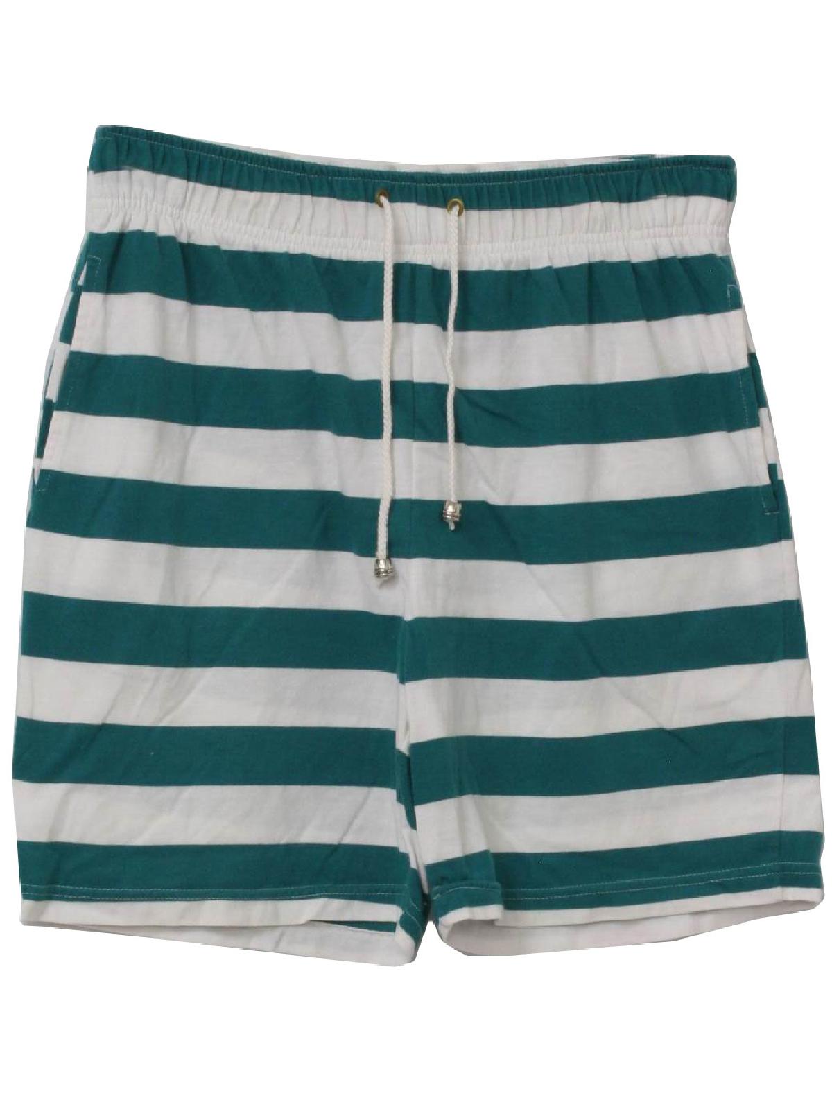 Retro 1990s Shorts: 90s -Carolina Colours- Womens teal green and white ...