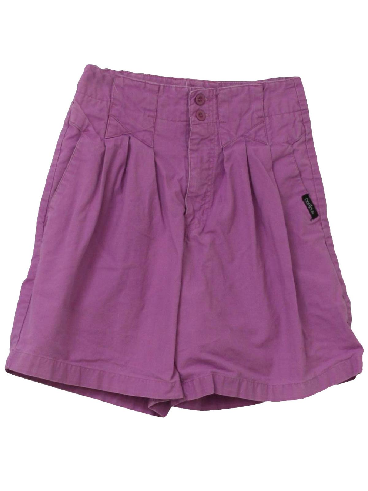 1980s Bonjour Shorts: 80s -Bonjour- Womens light violet cotton, high ...