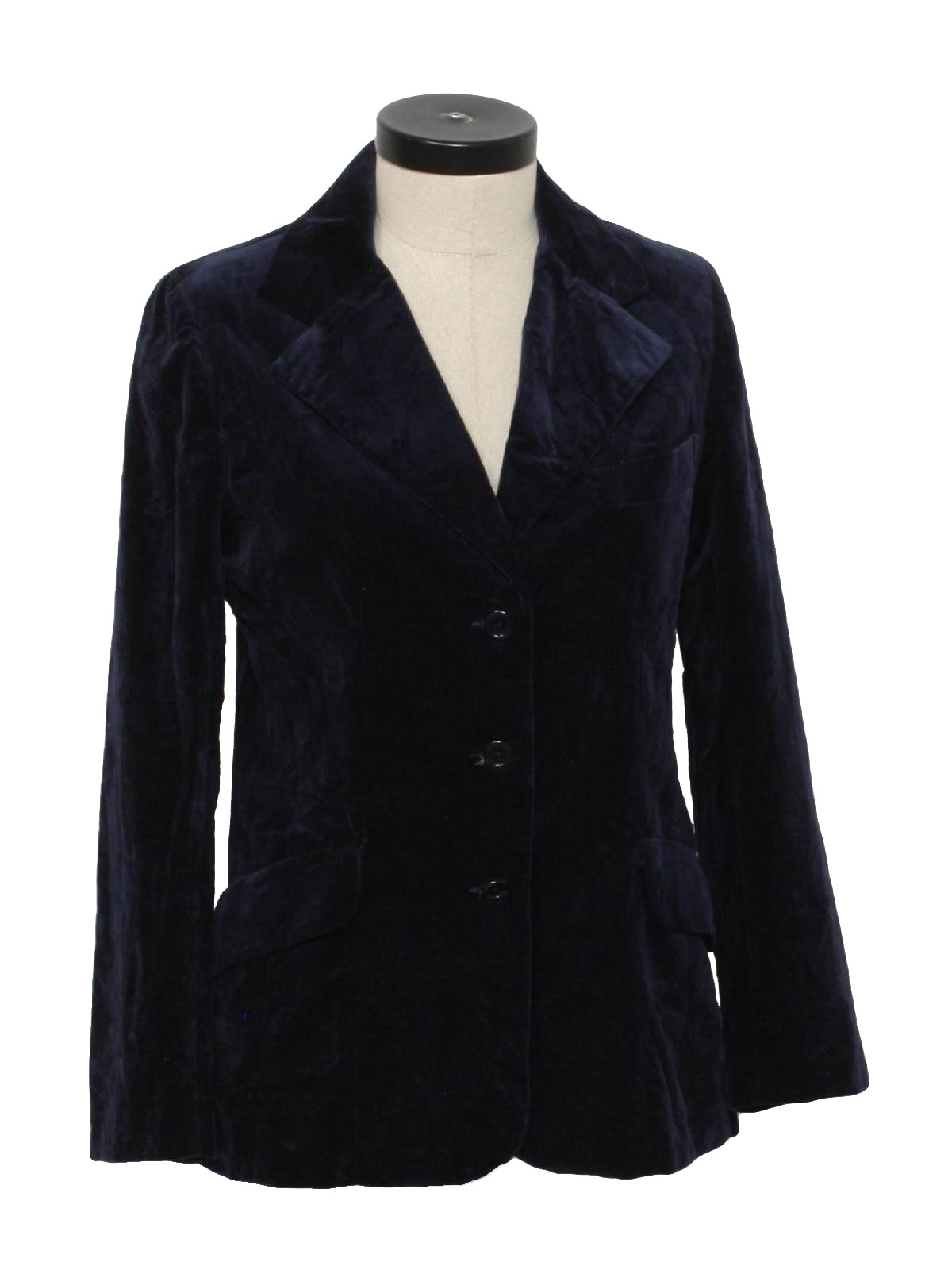 Vintage JH Seventies Jacket: 70s -JH- Womens midnight blue cotton ...