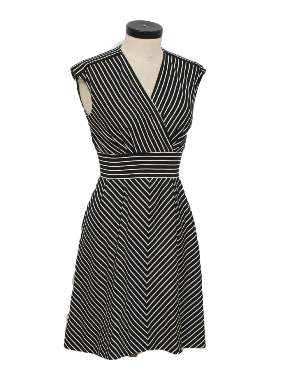 Jerell Seventies Vintage Dress: 70s -Jerell- Womens black and white ...