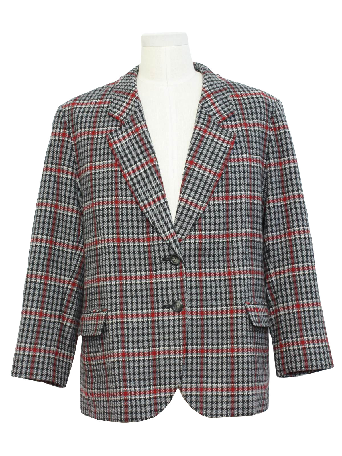 Vintage 80s Jacket: 80s -Pendleton- Mens grey, black, red and white ...
