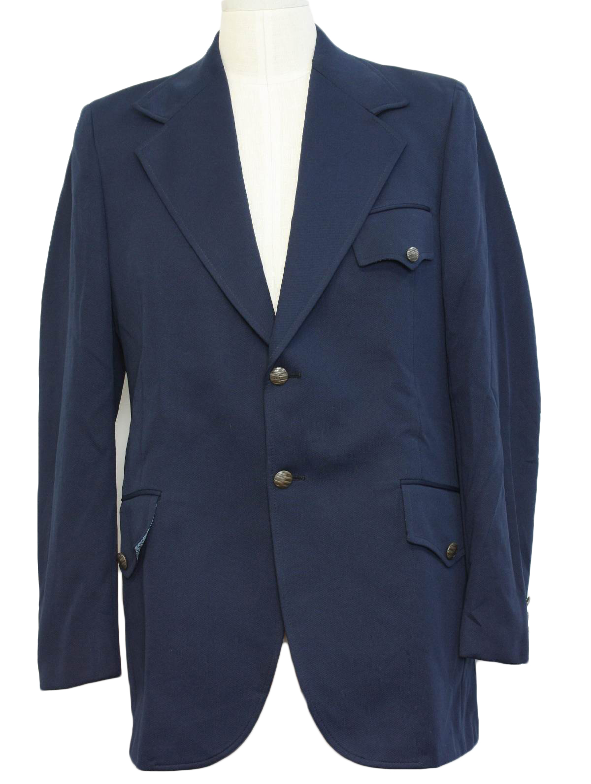 1970s Clubman Jacket: 70s -Clubman- Mens navy blue, longsleeve, two ...