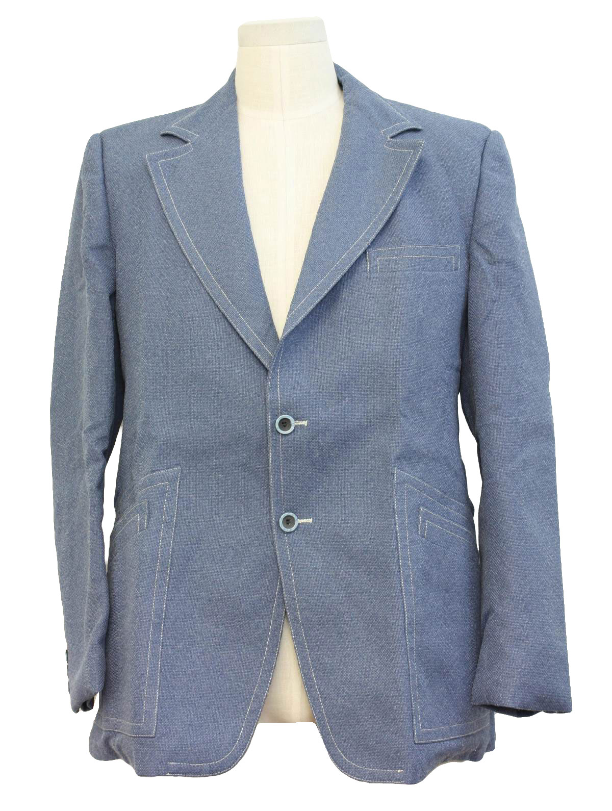 1970's Jacket (Missing Label): 70s -Missing Label- Mens heathered blue ...