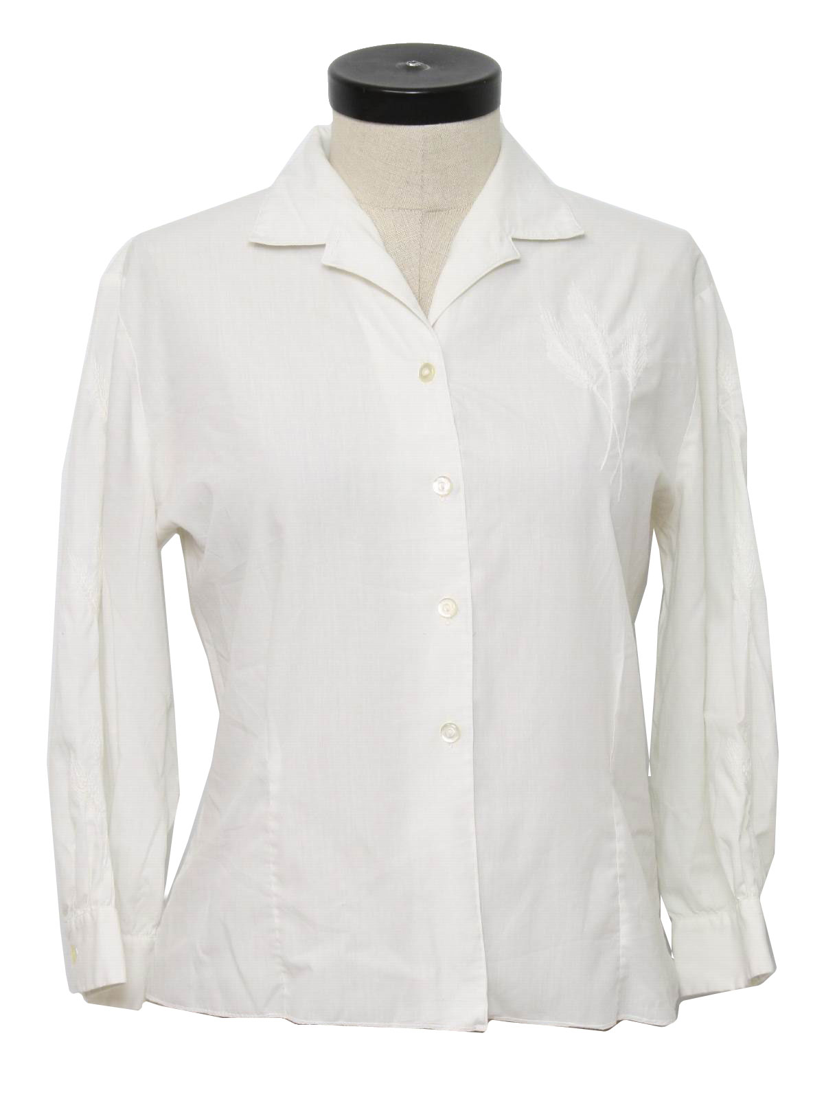 1950's Retro Shirt: late 50s -Ship n Shore- Womens white dacron ...