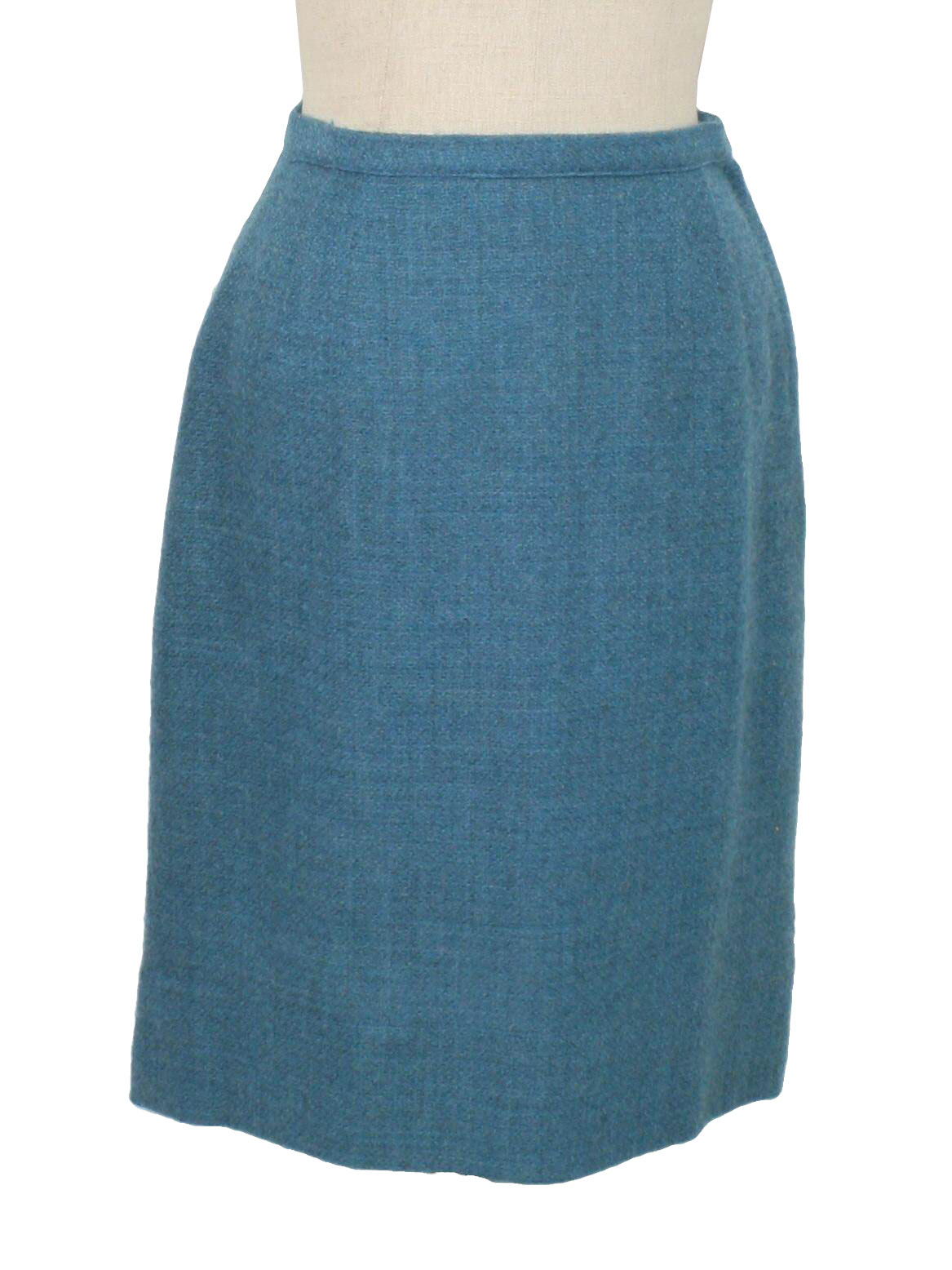 1960's Vintage Home Sewn Wool Skirt: 60s -Home Sewn- Womens teal, wool ...